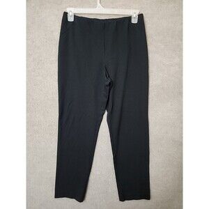 J Jill Ponte Slim Leg Pull On Pants Womens S Black Elastic Waist Knit Stretch